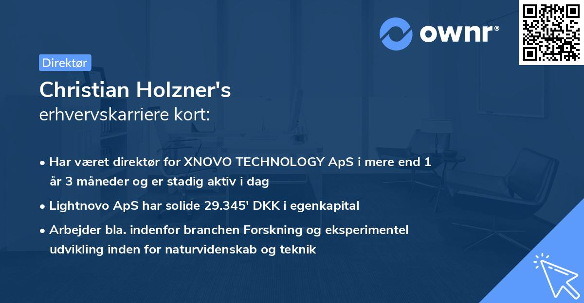 Christian Holzner's erhvervskarriere kort
