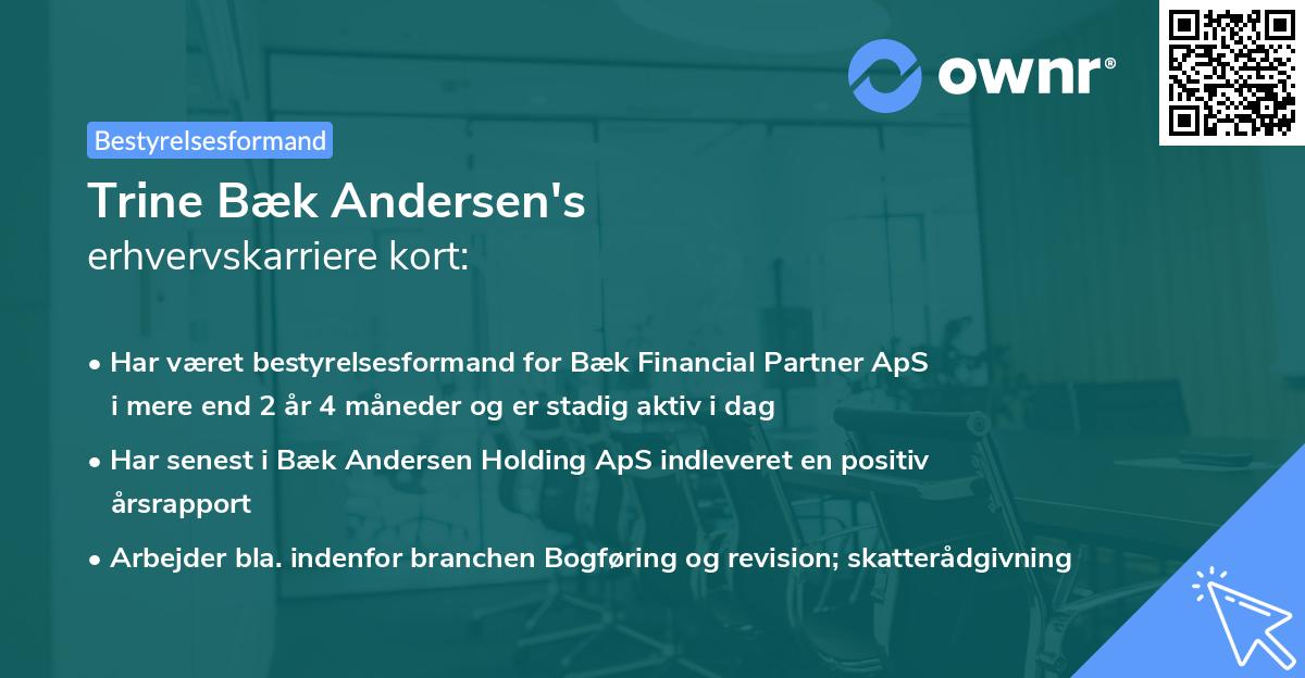 Trine Bæk Andersen's erhvervskarriere kort