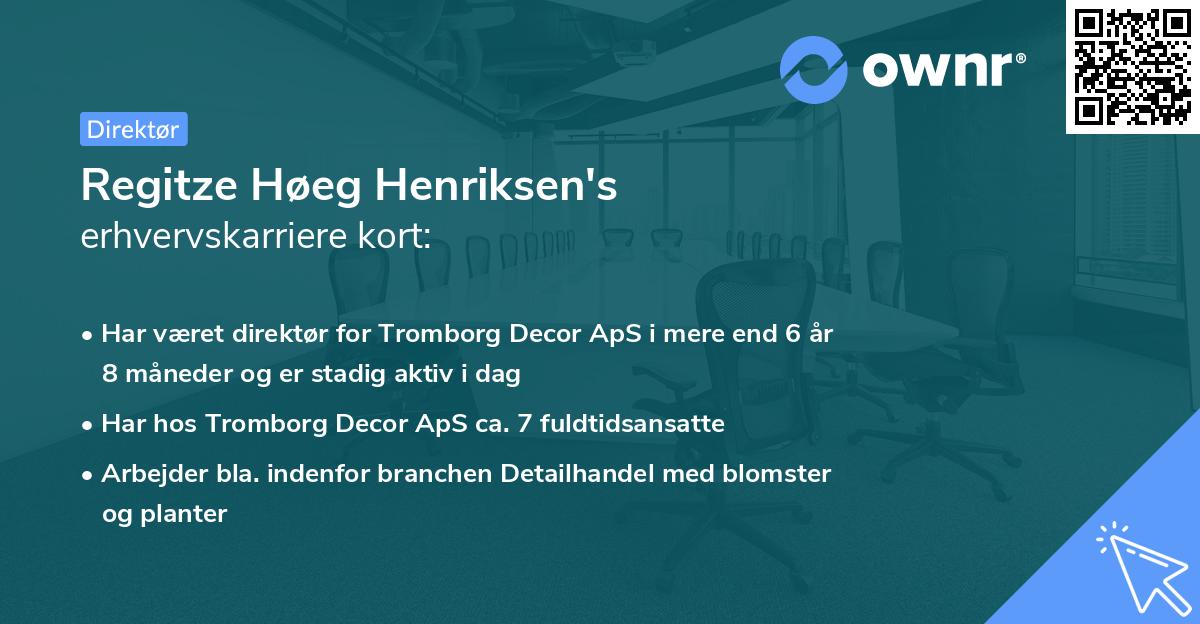 Regitze Høeg Henriksen's erhvervskarriere kort