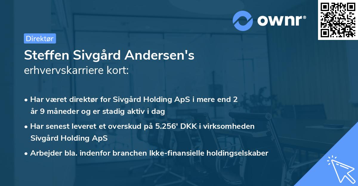 Steffen Sivgård Andersen's erhvervskarriere kort
