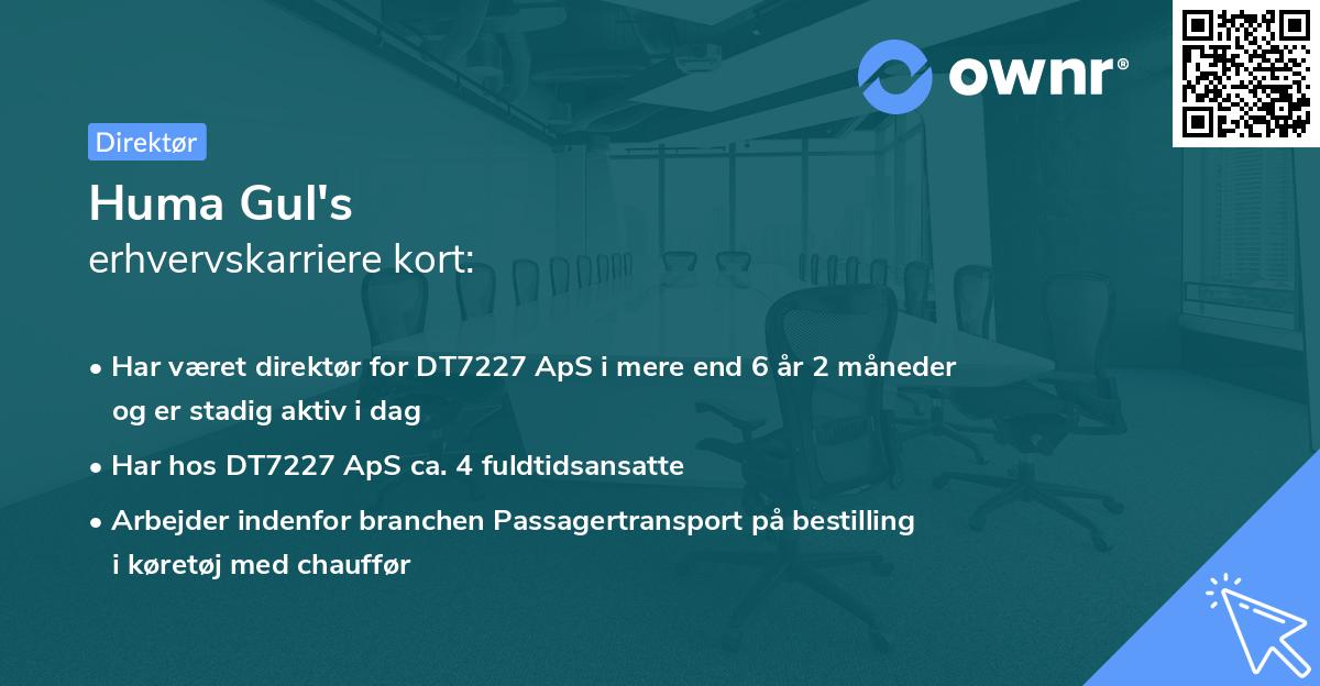 Huma Gul's erhvervskarriere kort