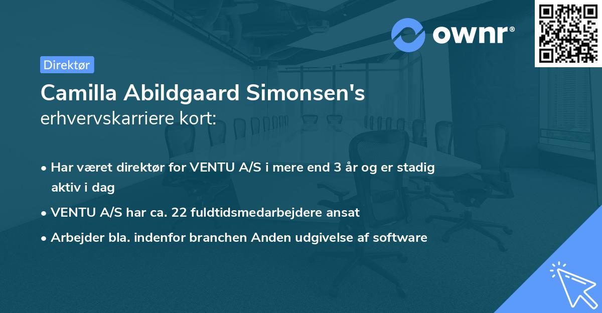 Camilla Abildgaard Simonsen's erhvervskarriere kort