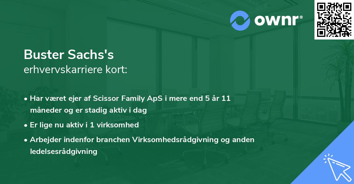 Buster Sachs's erhvervskarriere kort