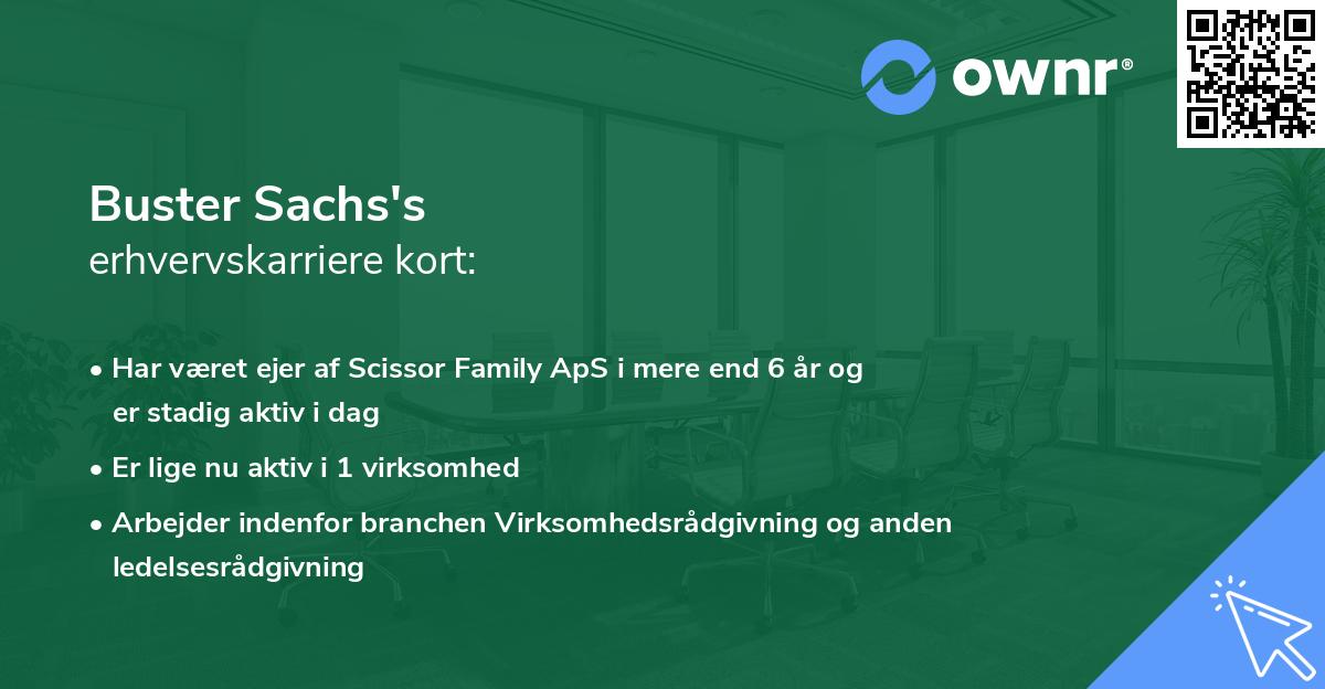 Buster Sachs's erhvervskarriere kort