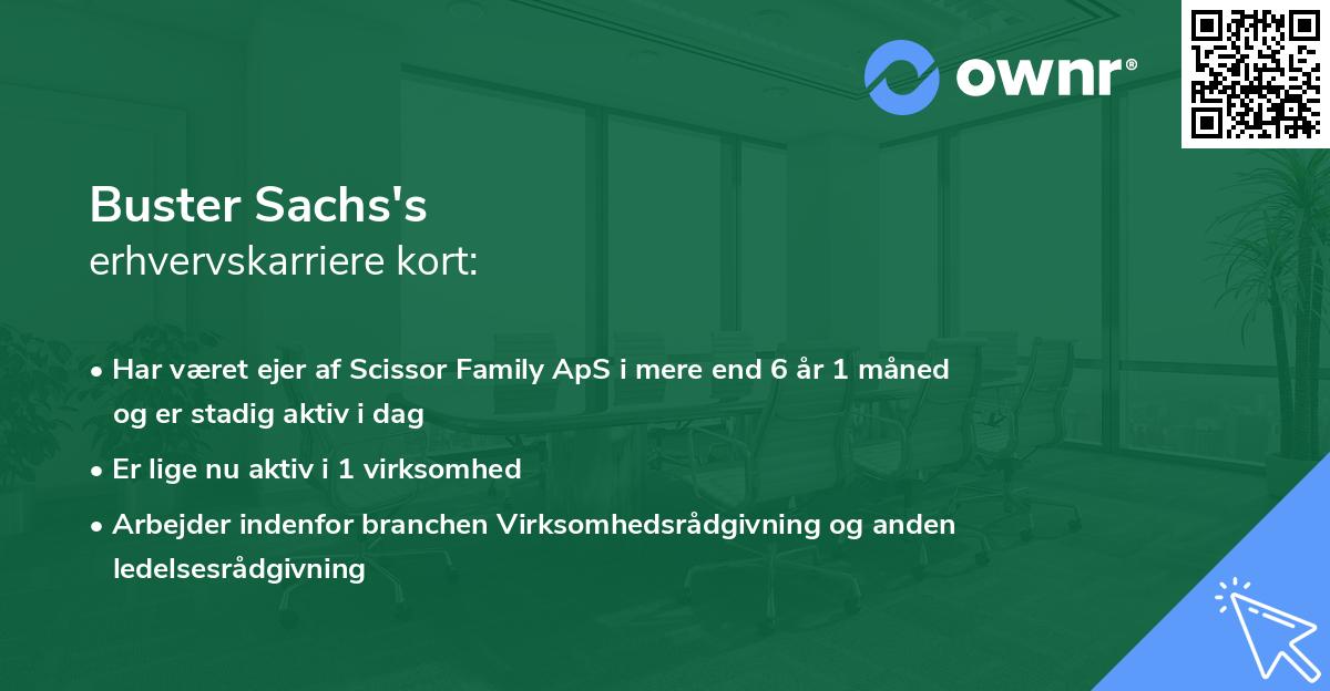 Buster Sachs's erhvervskarriere kort