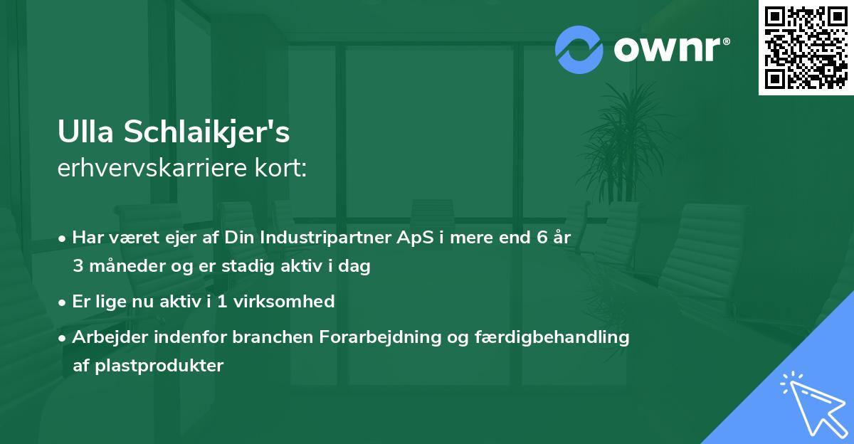 Ulla Schlaikjer's erhvervskarriere kort