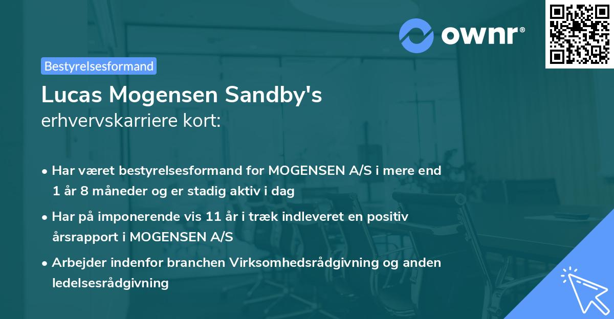 Lucas Mogensen Sandby's erhvervskarriere kort