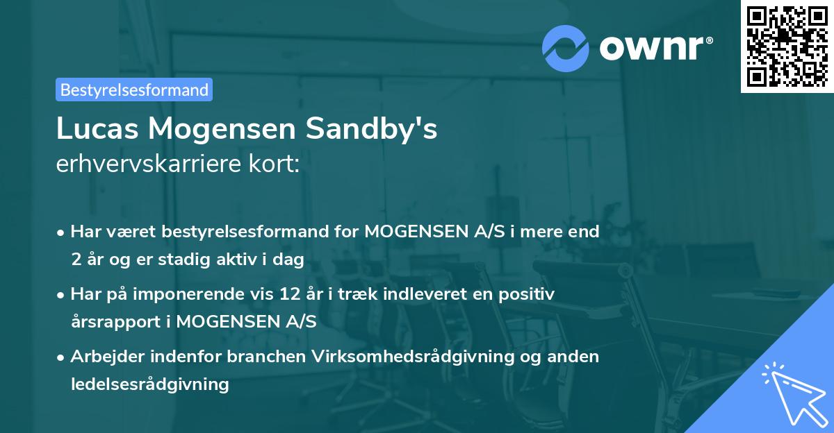Lucas Mogensen Sandby's erhvervskarriere kort