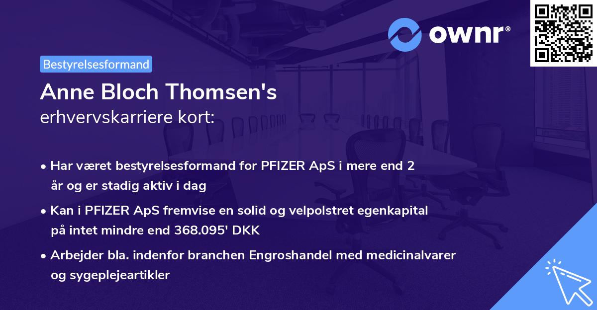 Anne Bloch Thomsen's erhvervskarriere kort