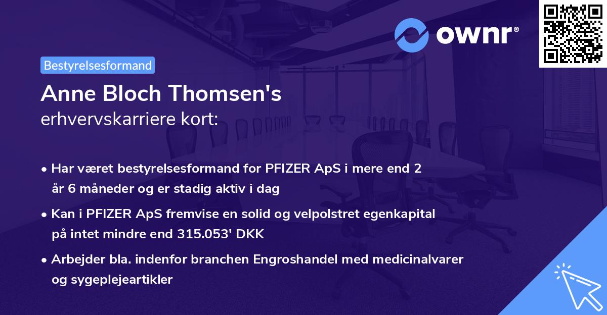 Anne Bloch Thomsen's erhvervskarriere kort