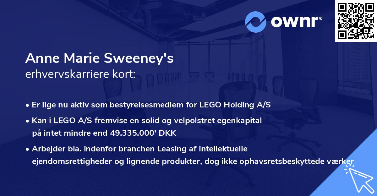 Anne Marie Sweeney's erhvervskarriere kort