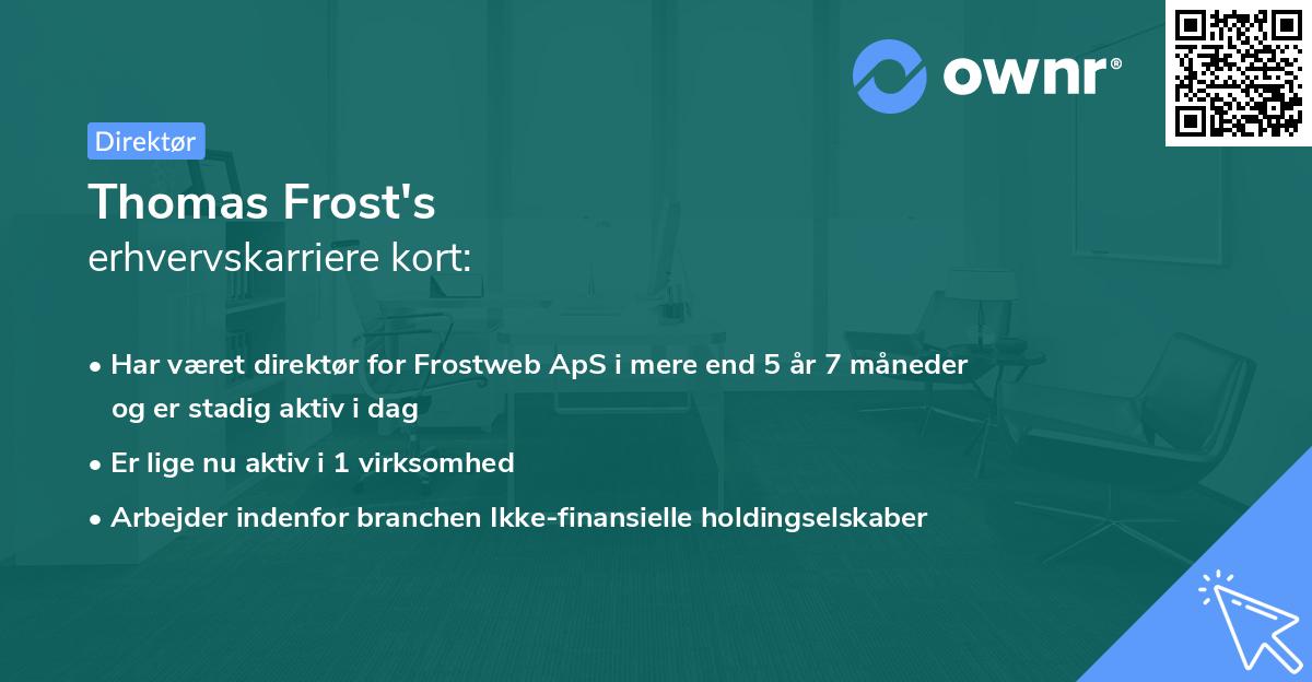 Thomas Frost's erhvervskarriere kort