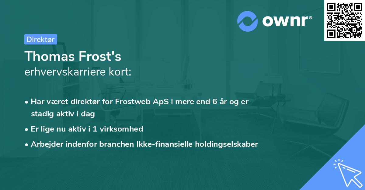 Thomas Frost's erhvervskarriere kort