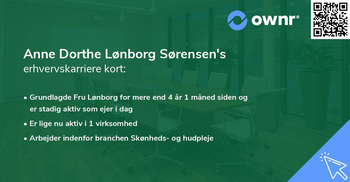 Anne Dorthe Lønborg Sørensen's erhvervskarriere kort