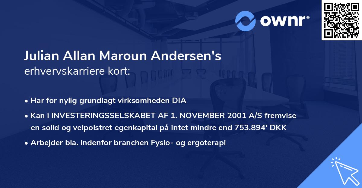 Julian Allan Maroun Andersen's erhvervskarriere kort