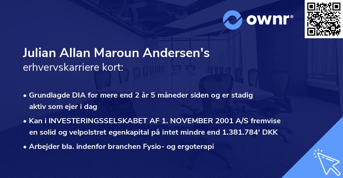 Julian Allan Maroun Andersen's erhvervskarriere kort