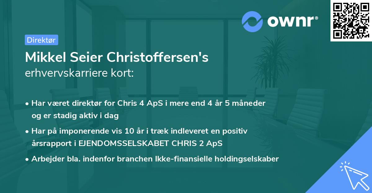 Mikkel Seier Christoffersen's erhvervskarriere kort