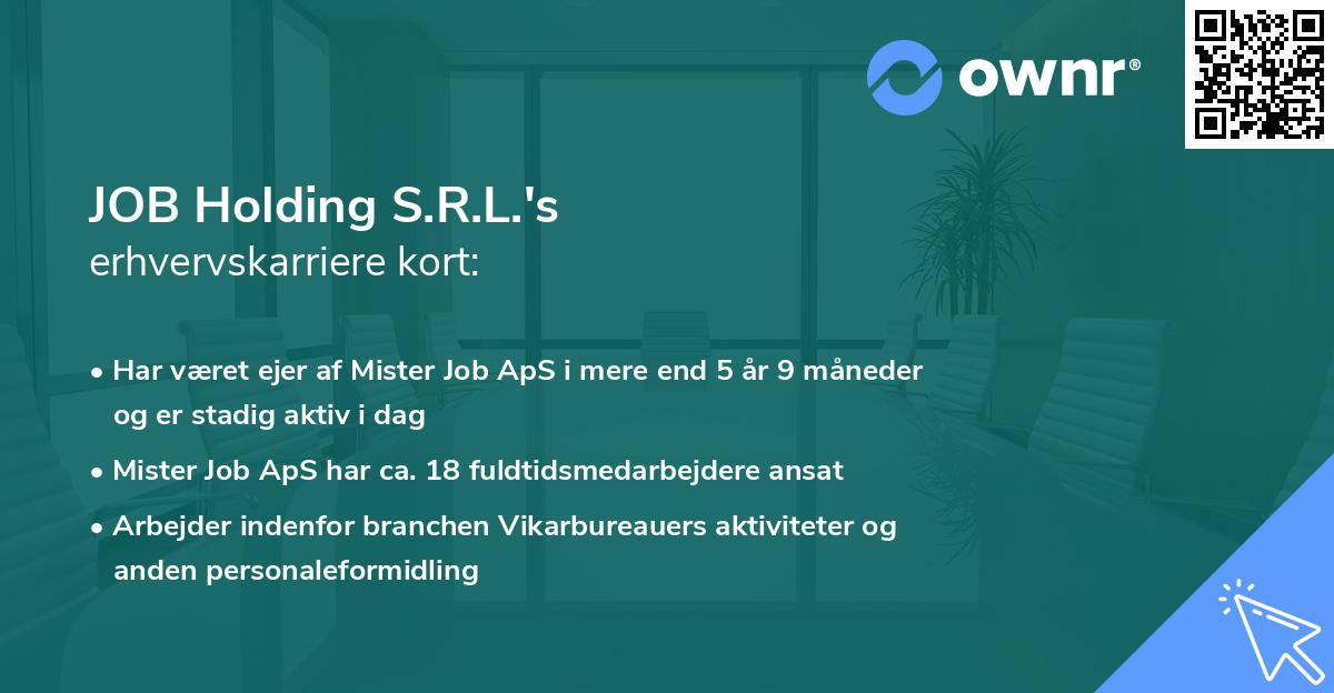 JOB Holding S.R.L.'s erhvervskarriere kort