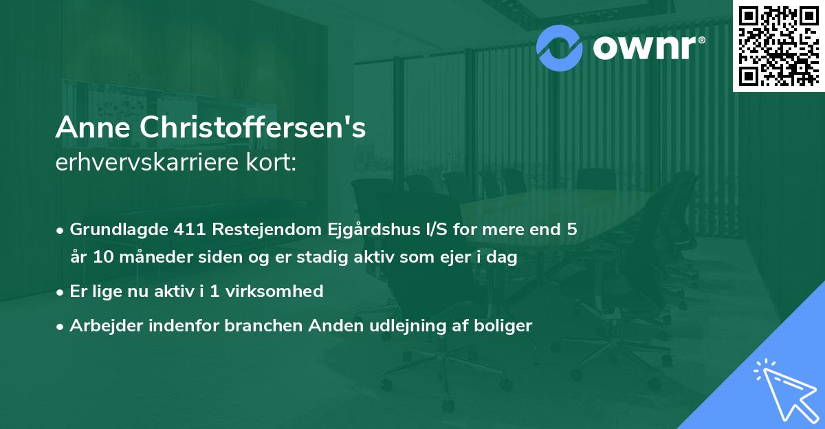 Anne Christoffersen's erhvervskarriere kort