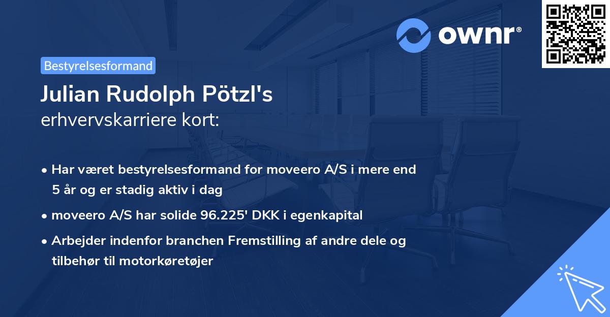 Julian Rudolph Pötzl's erhvervskarriere kort