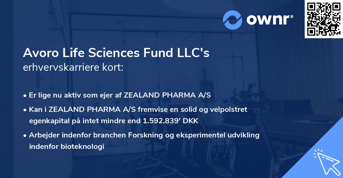 Avoro Life Sciences Fund LLC's erhvervskarriere kort