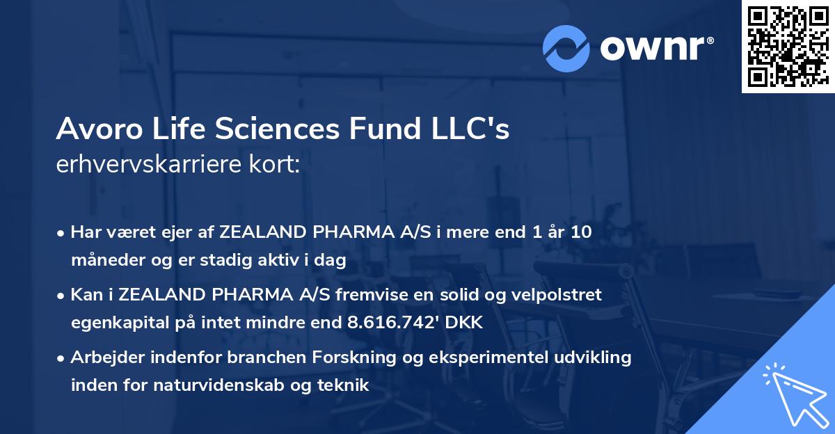 Avoro Life Sciences Fund LLC's erhvervskarriere kort