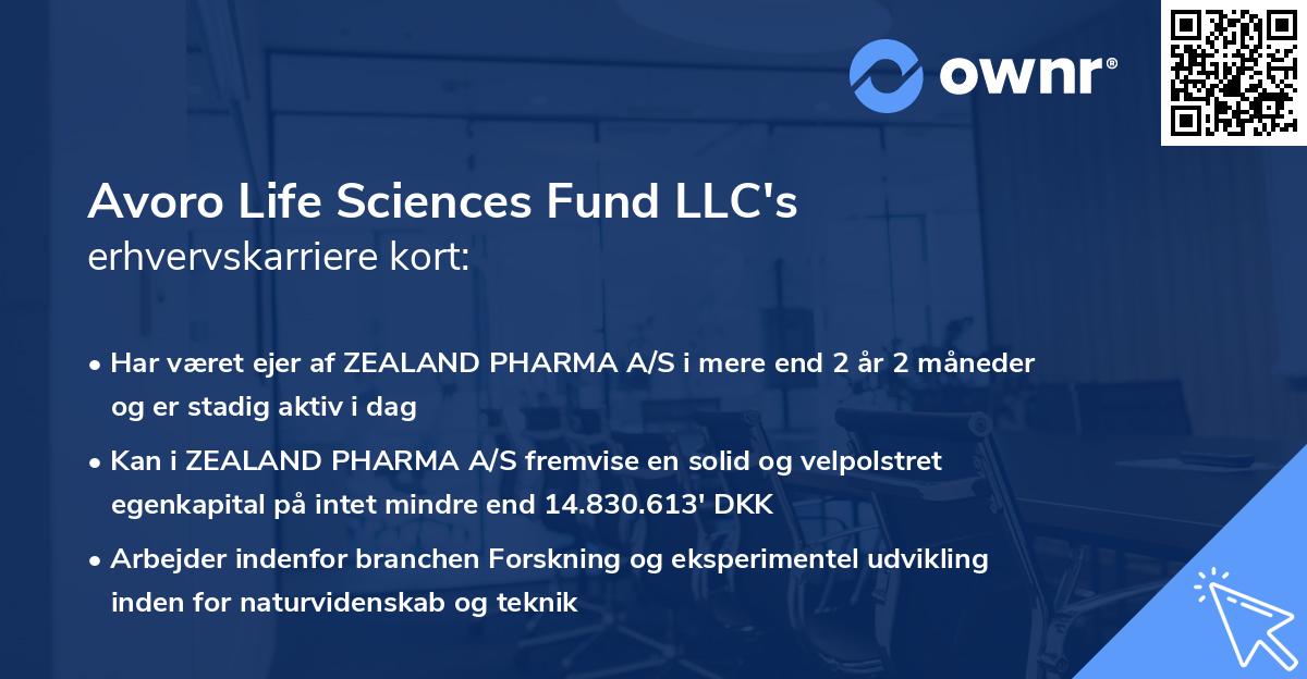 Avoro Life Sciences Fund LLC's erhvervskarriere kort
