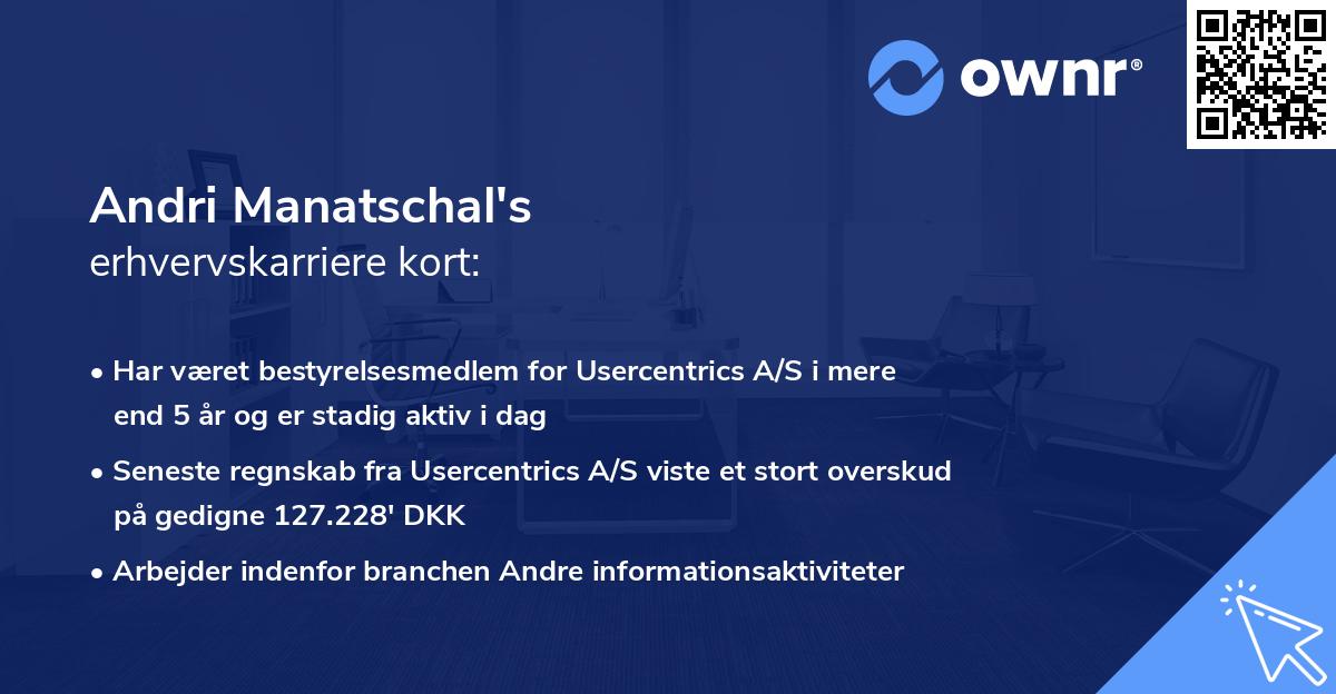 Andri Manatschal's erhvervskarriere kort