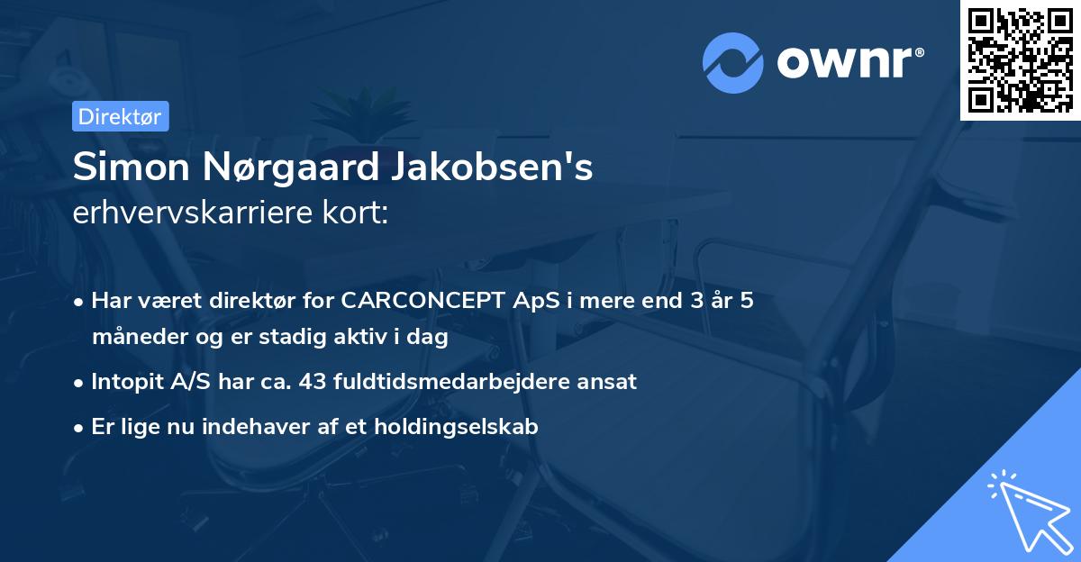 Simon Nørgaard Jakobsen's erhvervskarriere kort