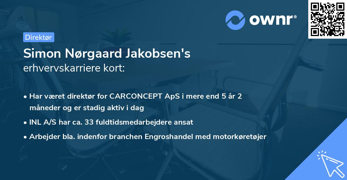 Simon Nørgaard Jakobsen's erhvervskarriere kort