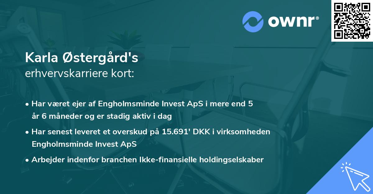 Karla Østergård's erhvervskarriere kort