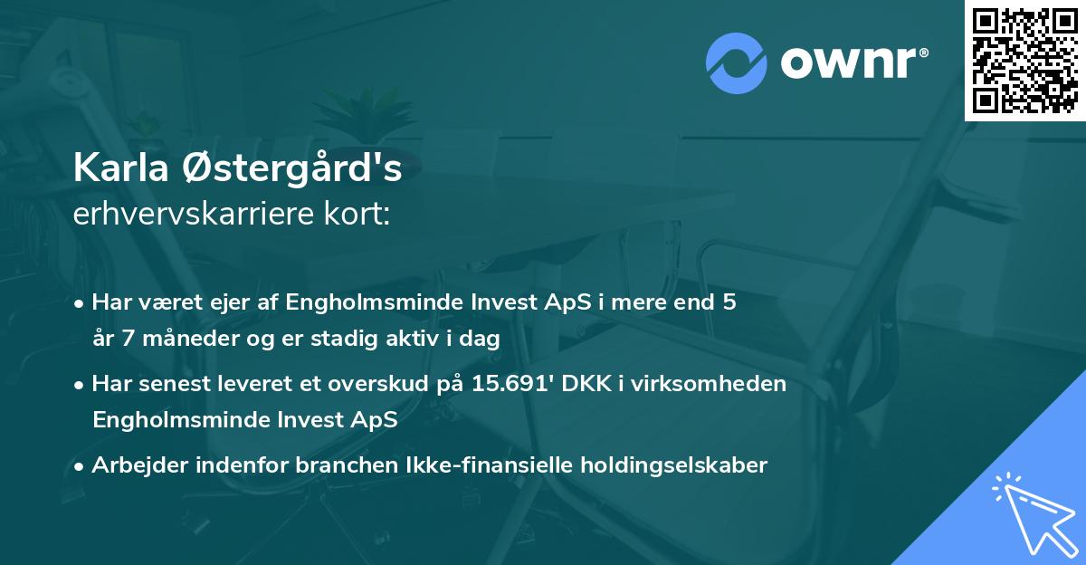 Karla Østergård's erhvervskarriere kort