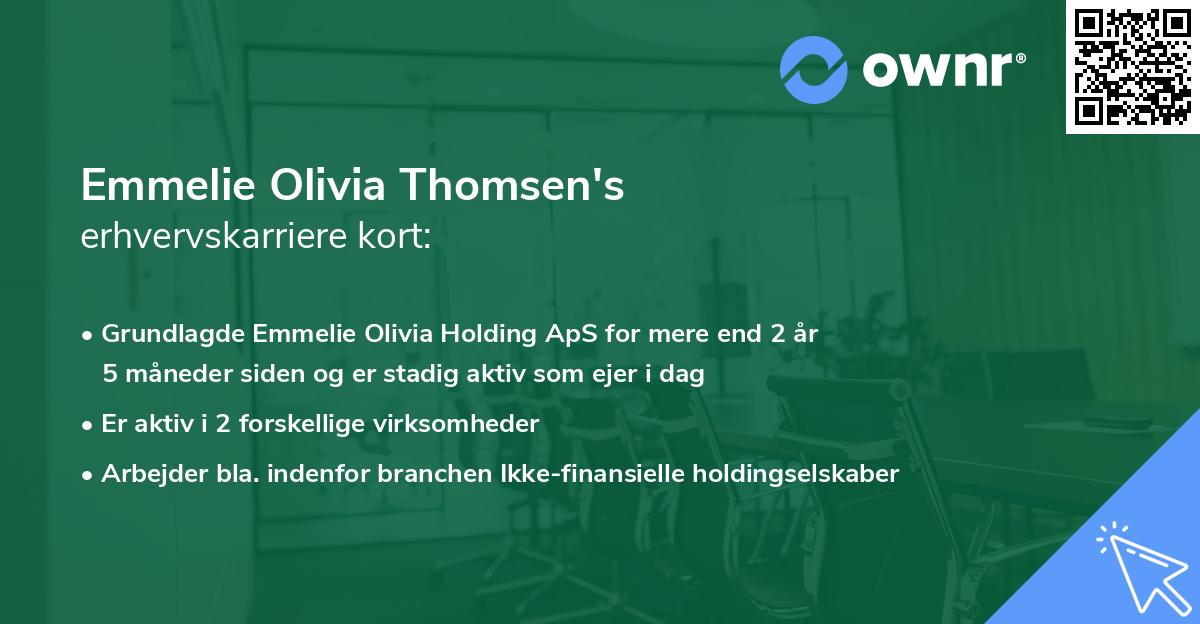 Emmelie Olivia Thomsen's erhvervskarriere kort