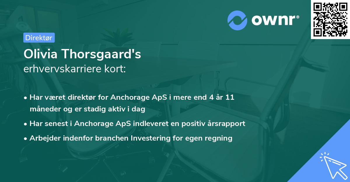 Olivia Thorsgaard's erhvervskarriere kort