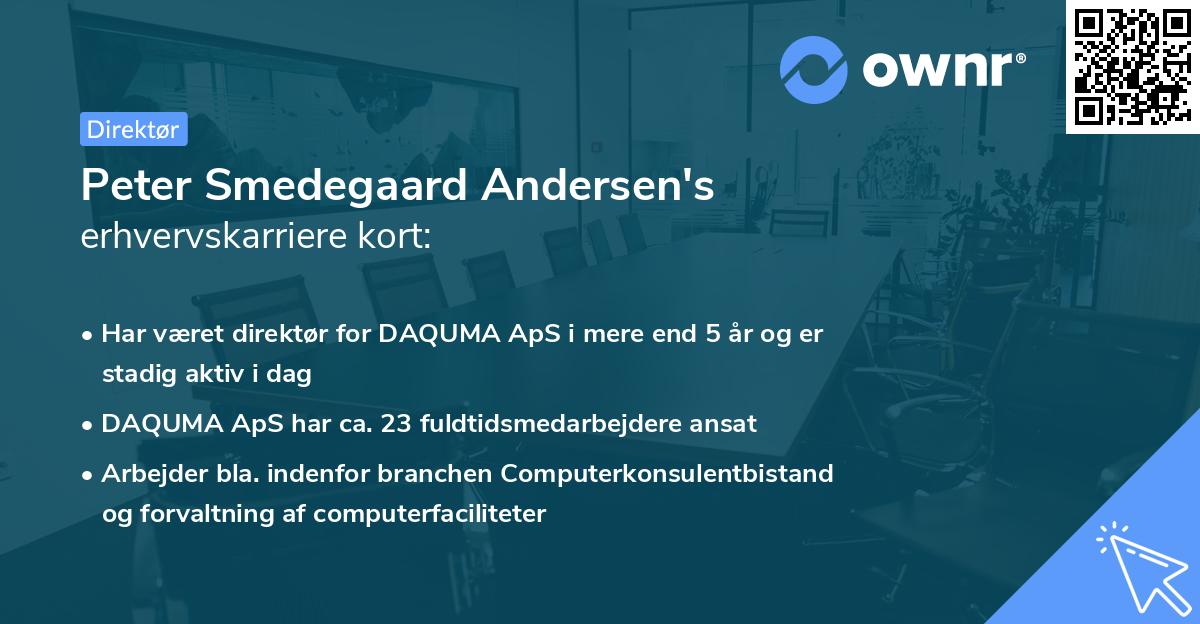 Peter Smedegaard Andersen's erhvervskarriere kort