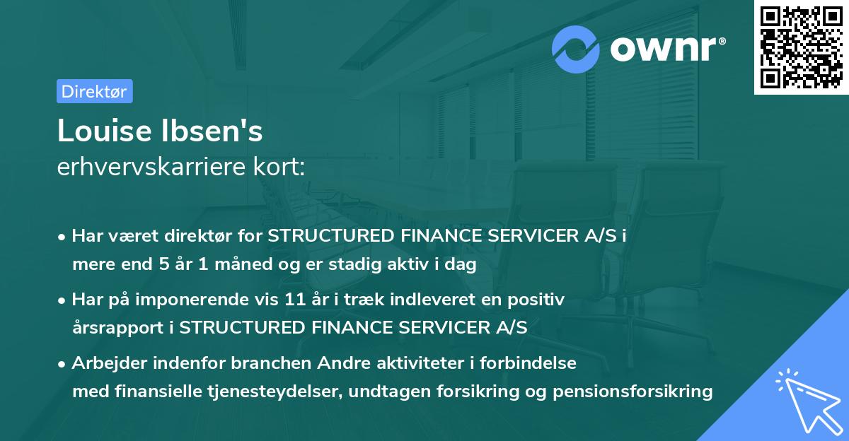 Louise Ibsen's erhvervskarriere kort
