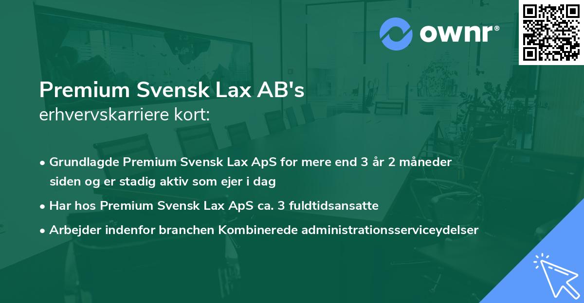 Premium Svensk Lax AB's erhvervskarriere kort