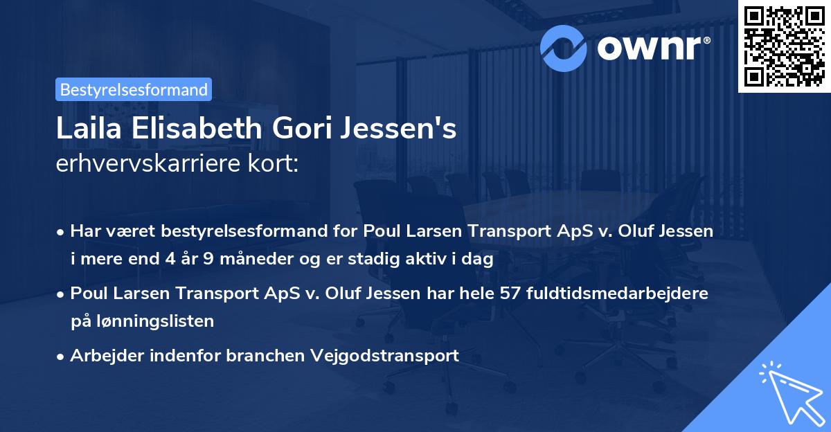 Laila Elisabeth Gori Jessen's erhvervskarriere kort