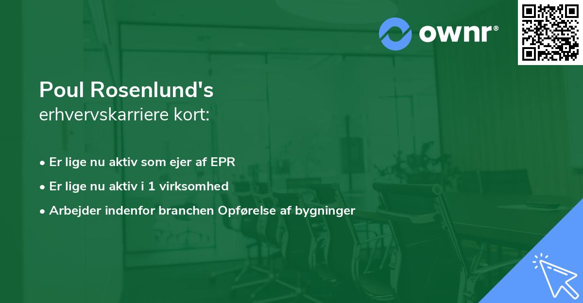 Poul Rosenlund's erhvervskarriere kort