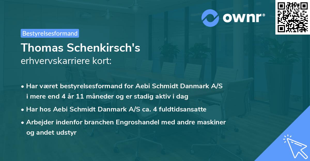 Thomas Schenkirsch's erhvervskarriere kort