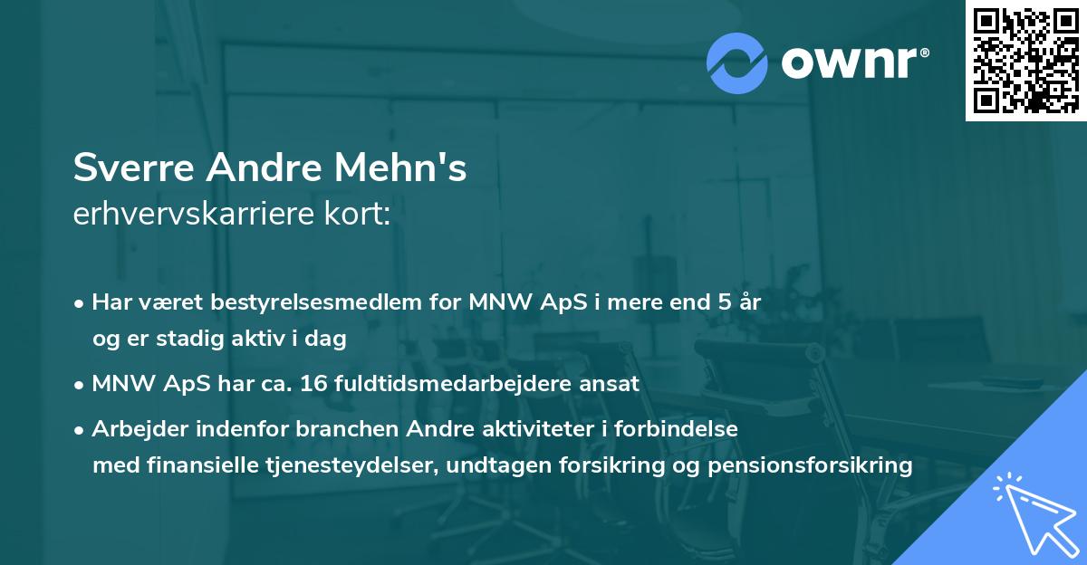 Sverre Andre Mehn's erhvervskarriere kort