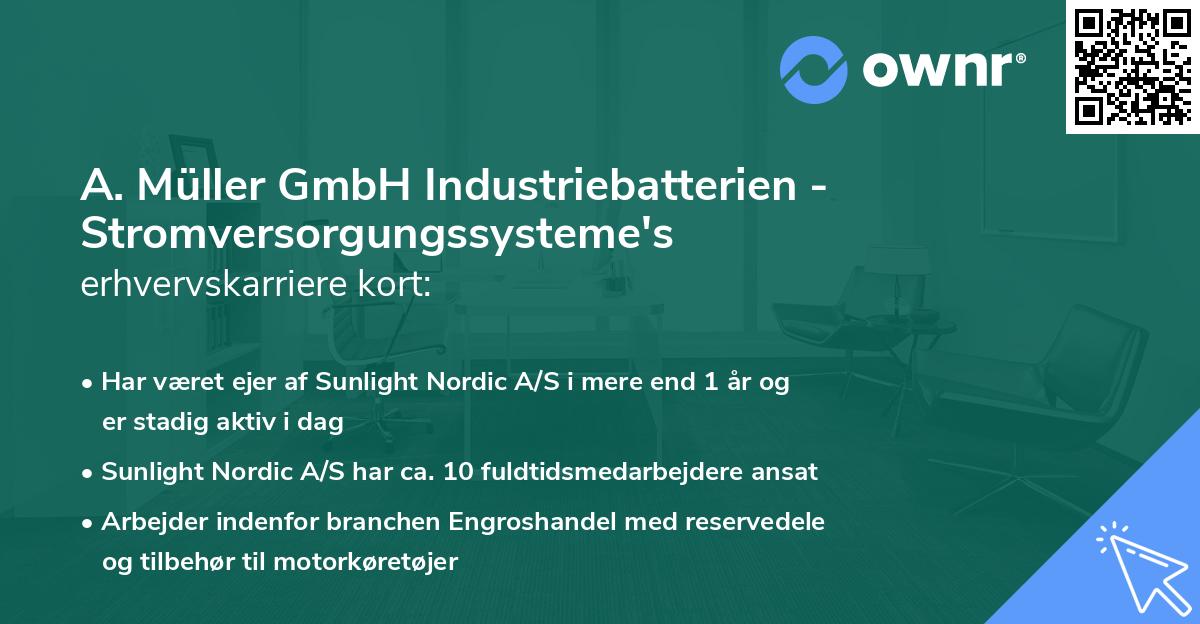 A. Müller GmbH Industriebatterien - Stromversorgungssysteme's erhvervskarriere kort