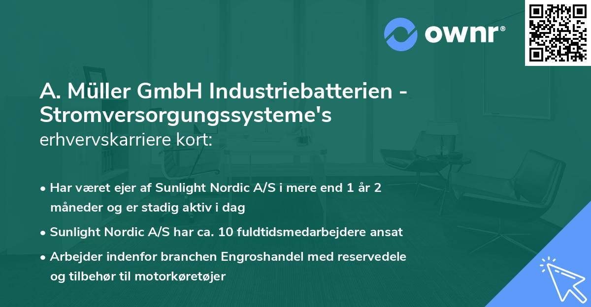 A. Müller GmbH Industriebatterien - Stromversorgungssysteme's erhvervskarriere kort