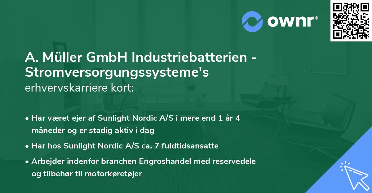 A. Müller GmbH Industriebatterien - Stromversorgungssysteme's erhvervskarriere kort