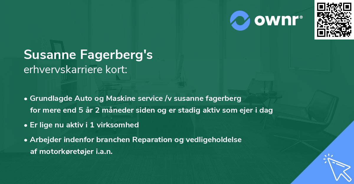 Susanne Fagerberg's erhvervskarriere kort