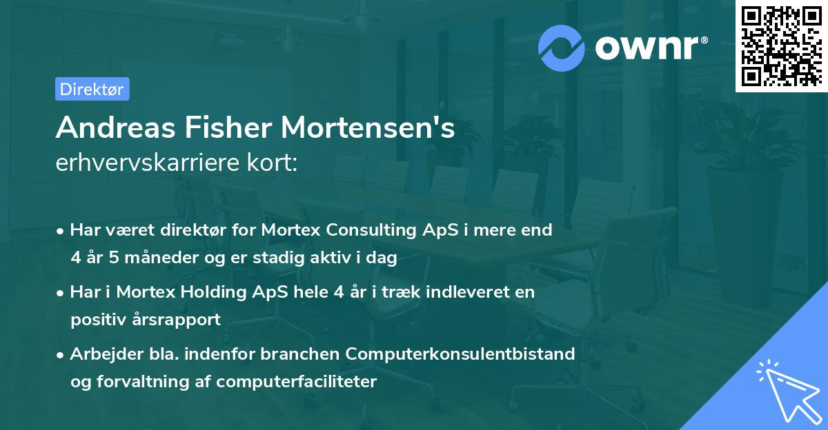 Andreas Fisher Mortensen's erhvervskarriere kort