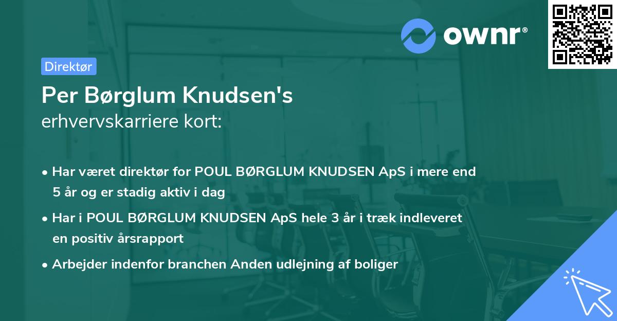 Per Børglum Knudsen's erhvervskarriere kort