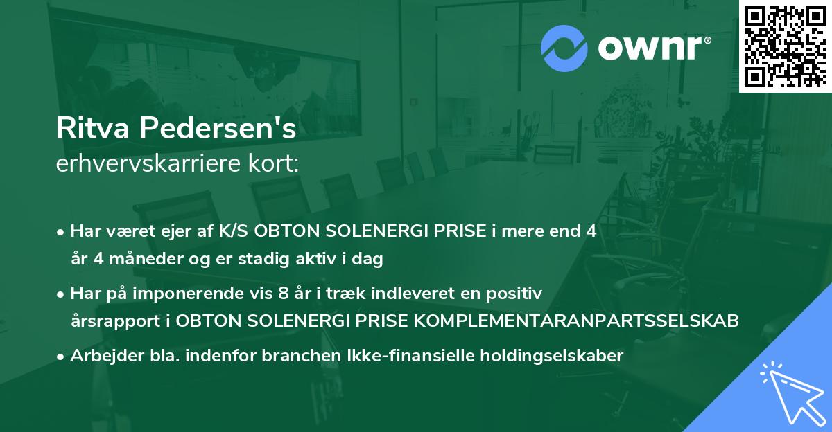 Ritva Pedersen's erhvervskarriere kort