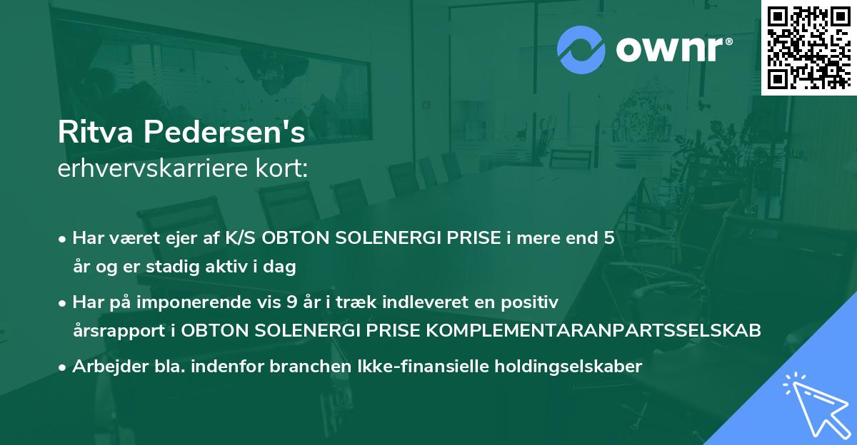 Ritva Pedersen's erhvervskarriere kort
