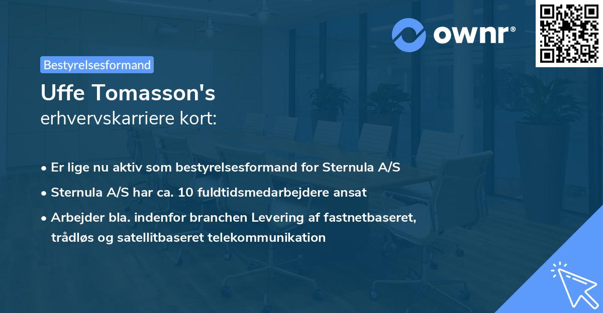 Uffe Tomasson's erhvervskarriere kort